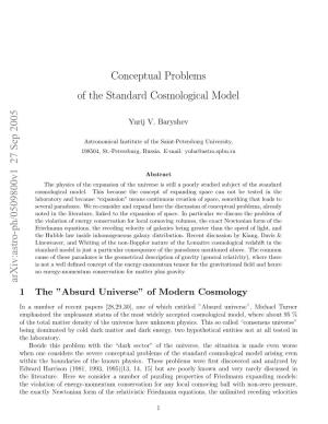 Conceptual Problems of the Standard Cosmological Model