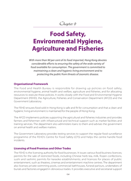 Food Safety, Environmental Hygiene, Agriculture and Fisheries