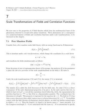 Scale Transformations of Fields and Correlation Functions