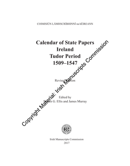 Calendar of State Papers Ireland Tudor Period 1509–1547 Copyright