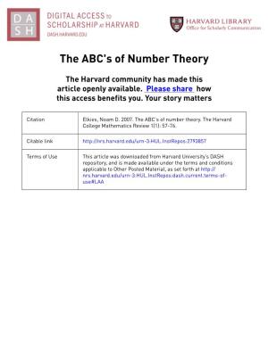 The ABC's of Number Theory