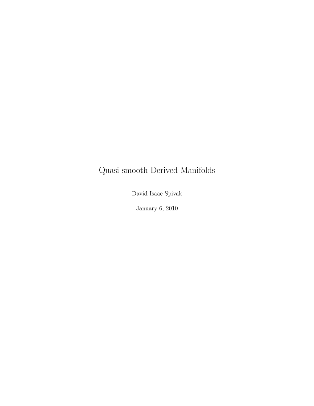 Quasi-Smooth Derived Manifolds