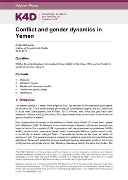 Conflict and Gender Dynamics in Yemen