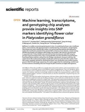 Machine Learning, Transcriptome, and Genotyping Chip Analyses