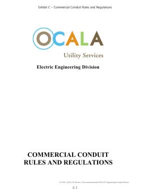 Commercial Conduit Rules and Regulations
