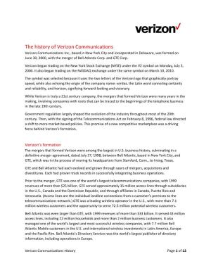 The History of Verizon Communications