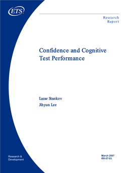Confidence and Cognitive Test Performance
