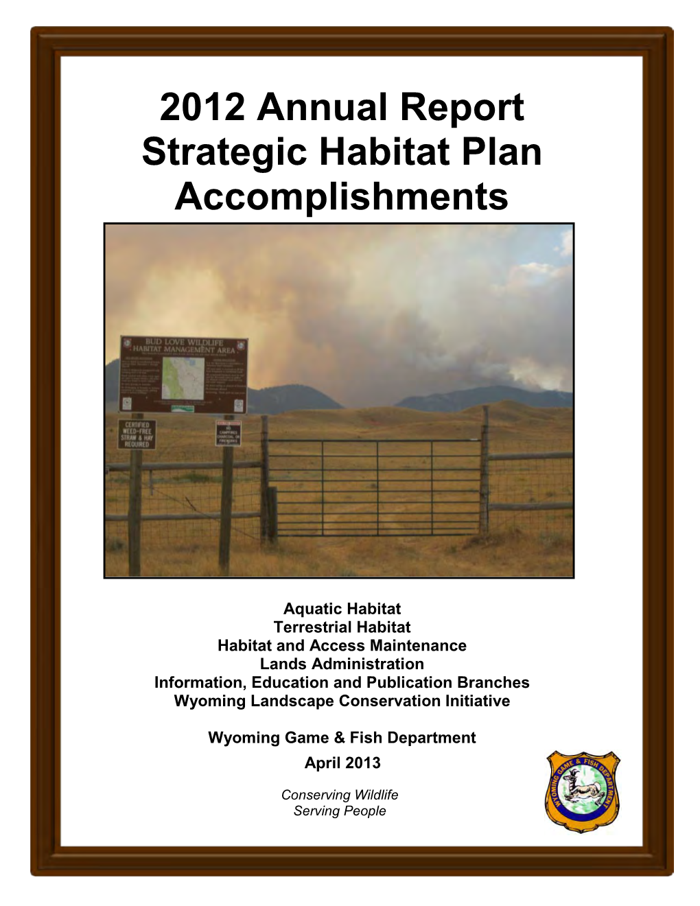 2012 Strategic Habitat Plan Annual Report
