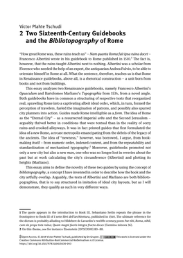 2 Two Sixteenth-Century Guidebooks and the Bibliotopography of Rome