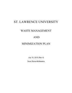 Hazardous Waste Management and Minimization Plan