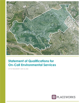 Statement of Qualifications for On-Call Environmental Services