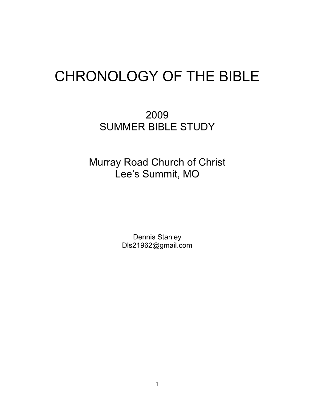 Chronology of the Bible