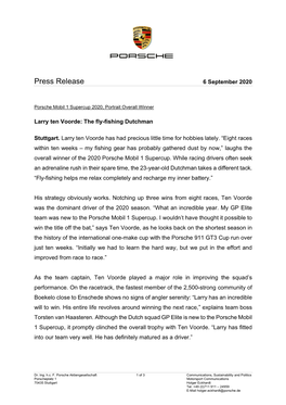 Press Release 6 September 2020