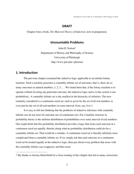 DRAFT Uncountable Problems 1. Introduction