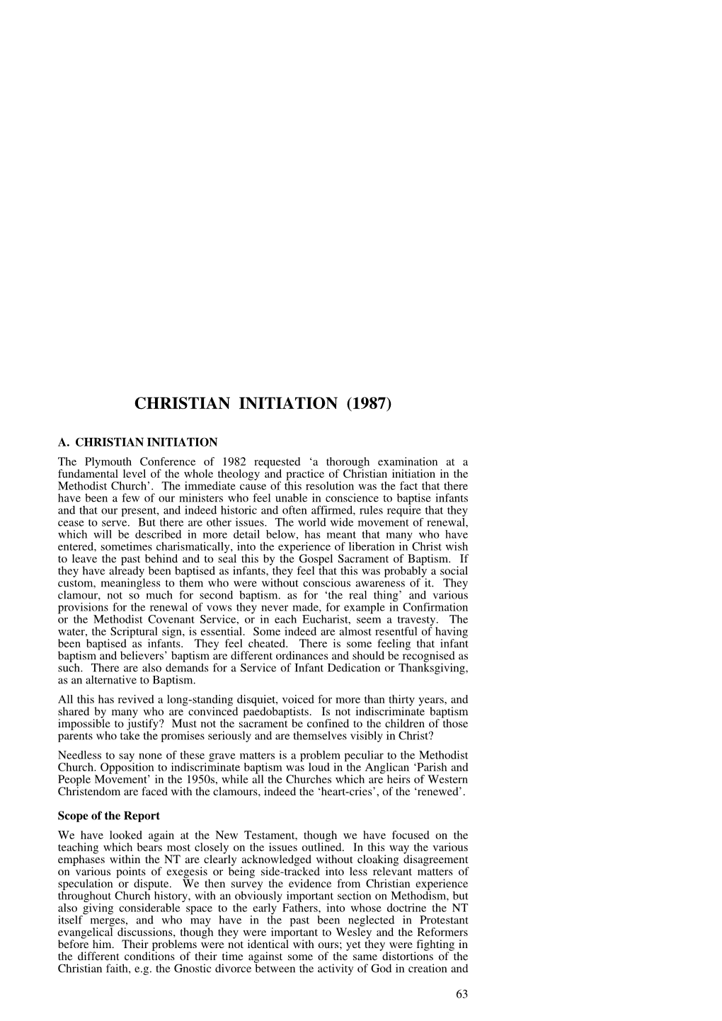 Christian Initiation (1987)