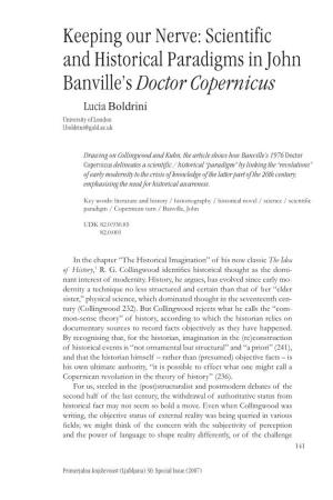 Scientific and Historical Paradigms in John Banville's Doctor Copernicus