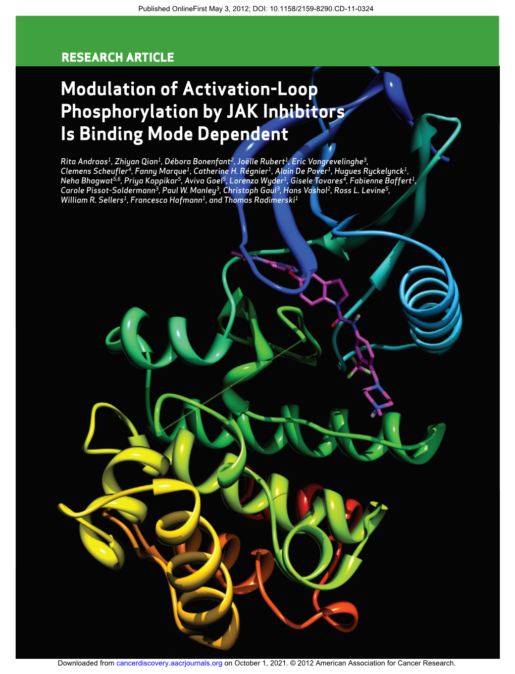 Modulation of Activation-Loop Phosphorylation by JAK Inhibitors Is Binding Mode Dependent