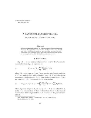 A Canonical Bundle Formula