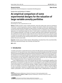 An Empirical Comparison of Some Experimental Designs for the Valuation of Large Variable Annuity Portfolios
