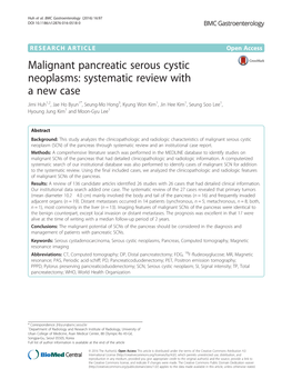 Malignant Pancreatic Serous Cystic Neoplasms: Systematic Review With