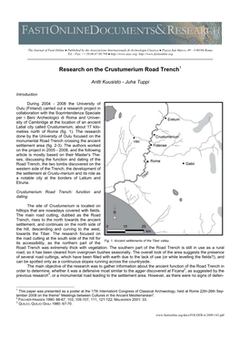 Research on the Crustumerium Road Trench1