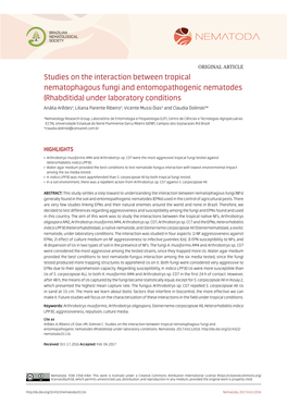 Studies on the Interaction Between Tropical Nematophagous Fungi and Entomopathogenic Nematodes