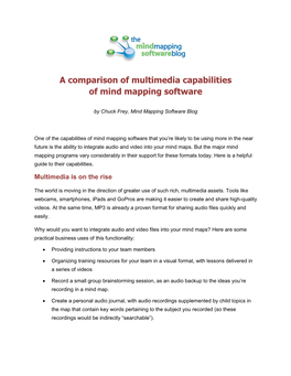 A Comparison of Multimedia Capabilities of Mind Mapping Software