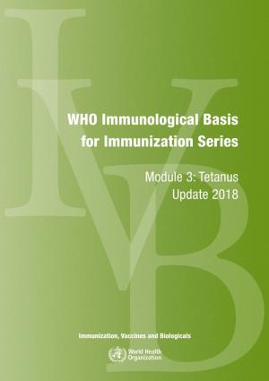 WHO Immunological Basis for Immunization Series
