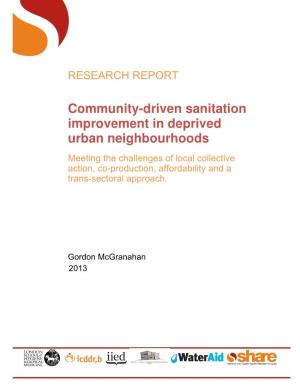 Community-Driven Sanitation Improvement in Deprived Urban Neighbourhoods