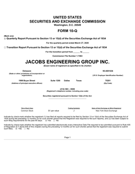 JACOBS ENGINEERING GROUP INC. (Exact Name of Registrant As Specified in Its Charter)