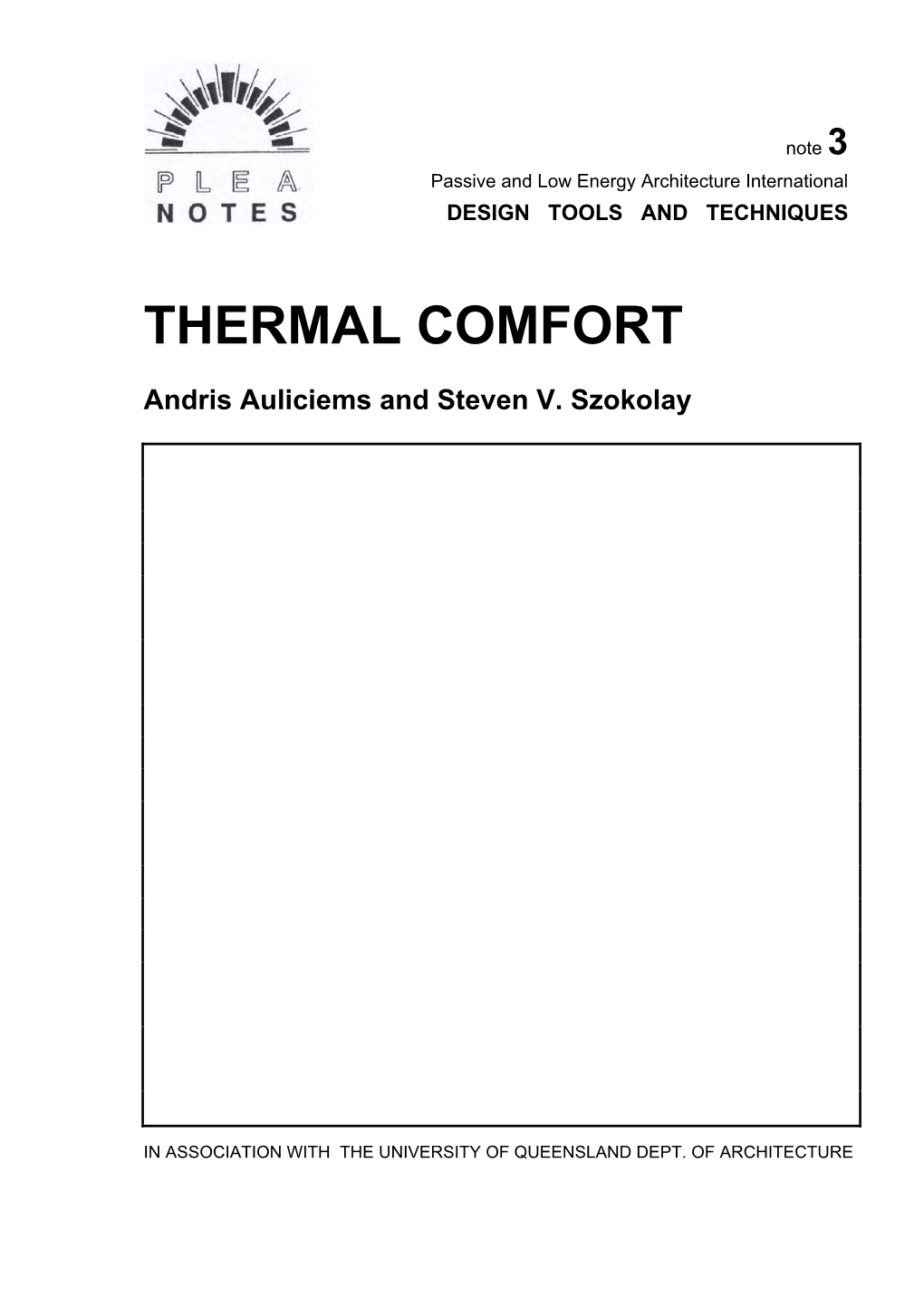 Thermal Comfort