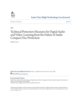 Learning from the Failure of Audio Compact Disc Protection Mark H