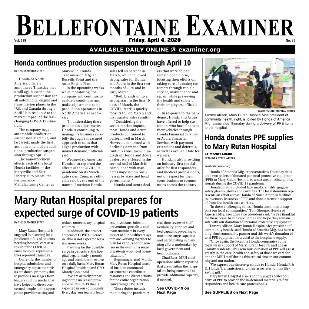 BELLEFONTAINE EXAMINER Vol