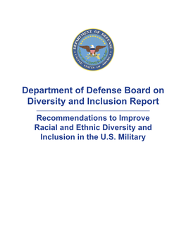 Department of Defense Board on Diversity and Inclusion Report