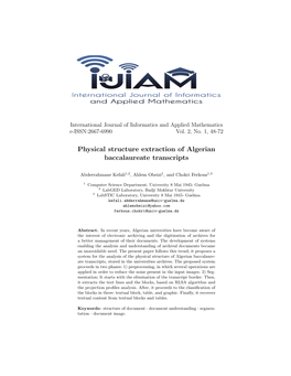 Physical Structure Extraction of Algerian Baccalaureate Transcripts