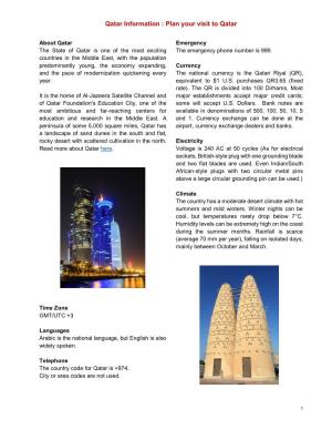 Qatar Information : Plan Your Visit to Qatar