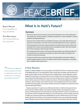 What Is in Haiti's Future?