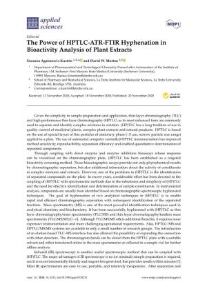 The Power of HPTLC-ATR-FTIR Hyphenation in Bioactivity Analysis of Plant Extracts