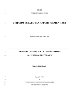 Uniform Estate Tax Apportionment Act