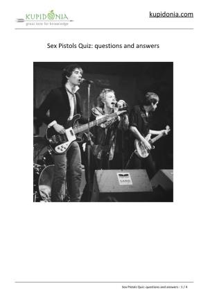 Sex Pistols Quiz: Questions and Answers