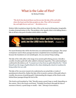 What Is the Lake of Fire? by Michael Webber