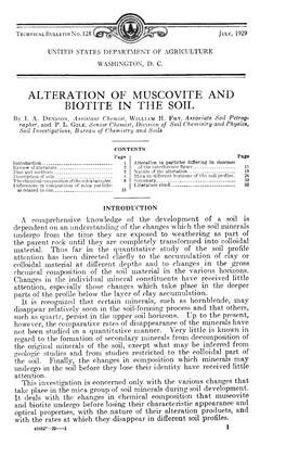 ALTERATION of MUSCOVITE and BIOTITE in the SOIL by I
