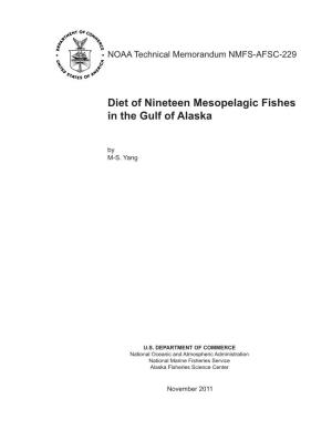 Diet of Nineteen Mesopelagic Fishes in the Gulf of Alaska