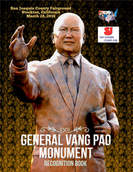 Recognition Book General Vang Pao Monument 2 GVP MONUMENT DEDICATION CEREMONY March 28, 2016