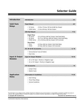 Solid State Relay Selector Guide