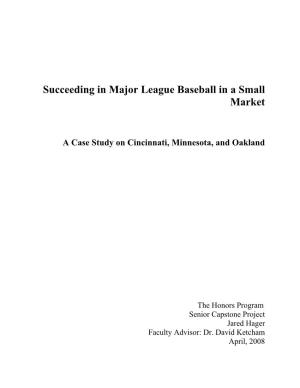 Succeeding in Baseball in a Small Market: a Case Study on Cincinnati