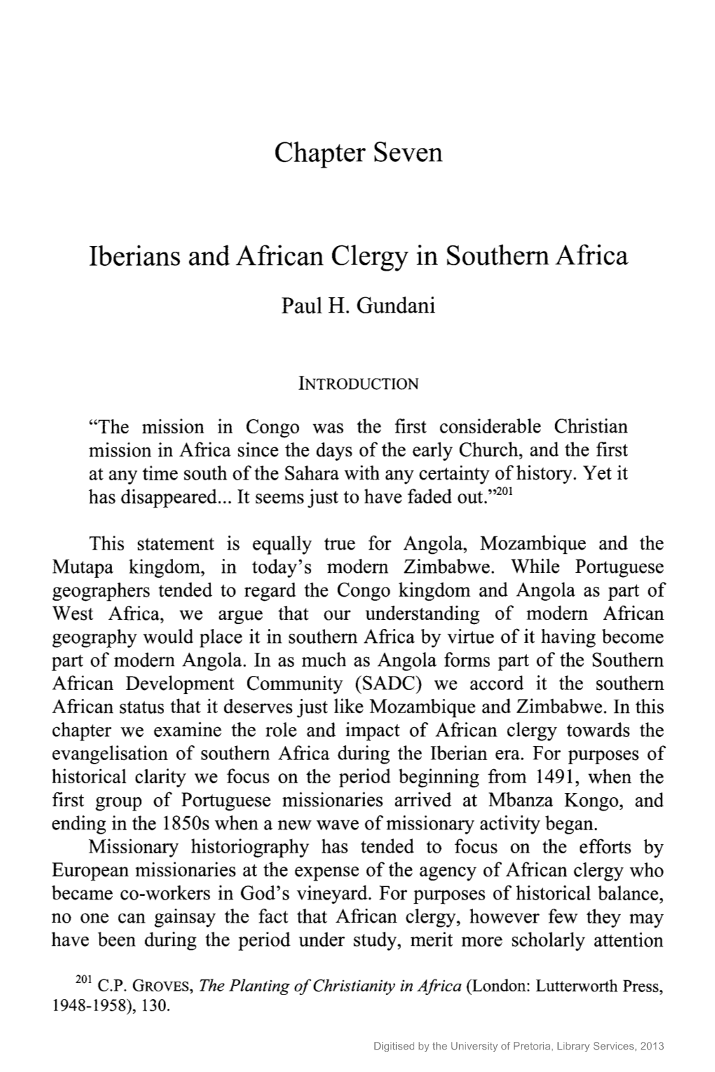 Chapter Seven Iberians and African Clergy in Southern Africa