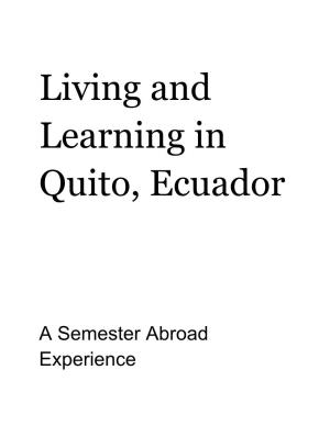Living and Learning in Quito, Ecuador