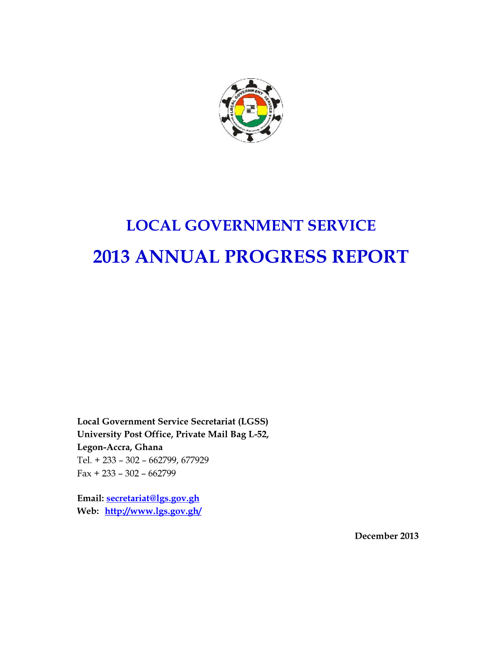 2013 Annual Progress Report