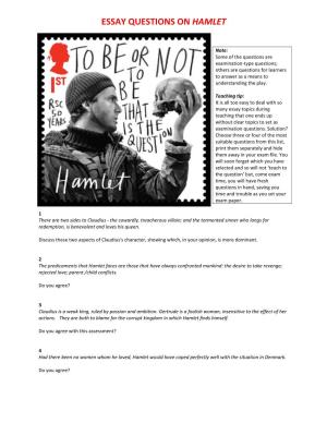 Essay Questions on Hamlet